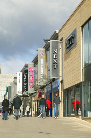 Major retailers at The Water Gardens, Harlow