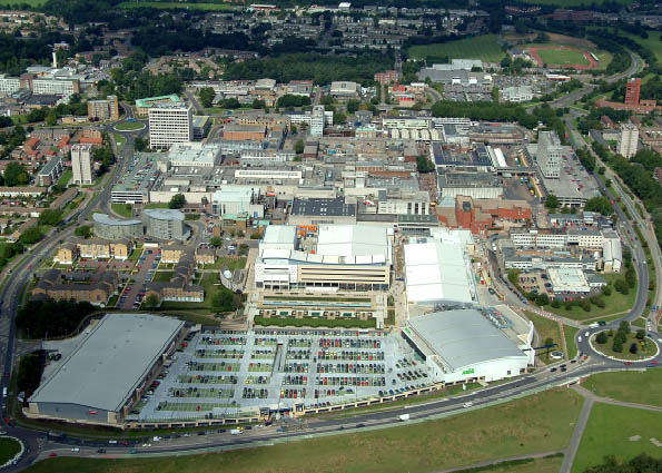 Aerial image of The Water Gardens, Harlow